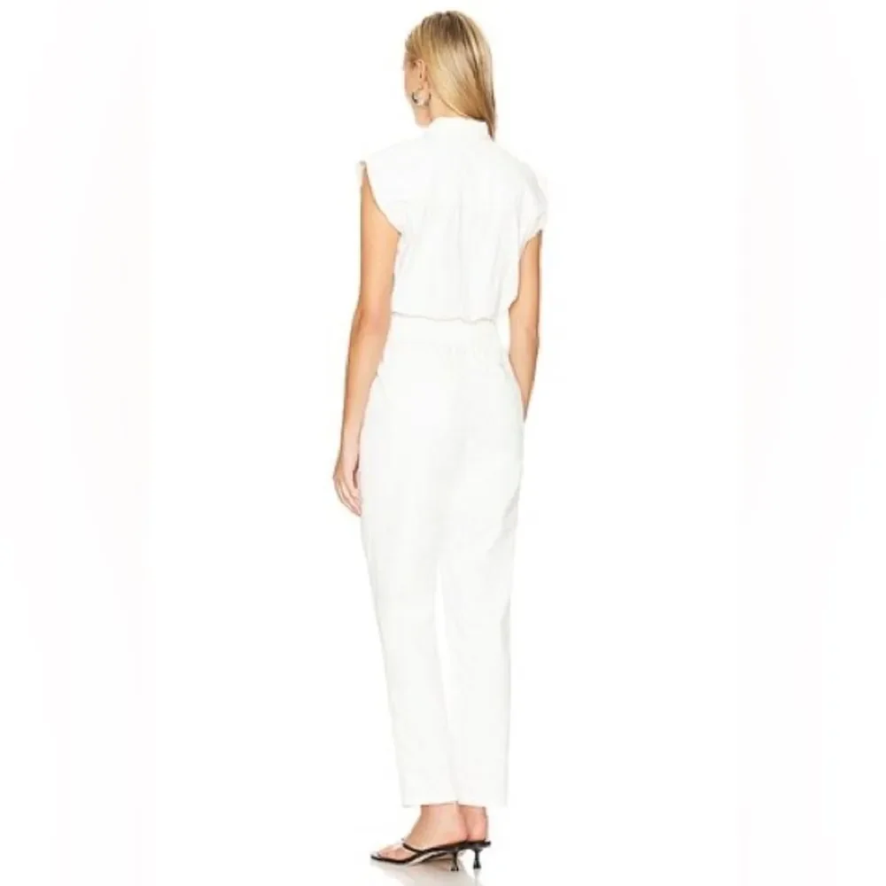 PISTOLA x Revolve Women's Rosie Cotton Jumpsuit in Porcelain White Size Medium - Picture 6 of 12